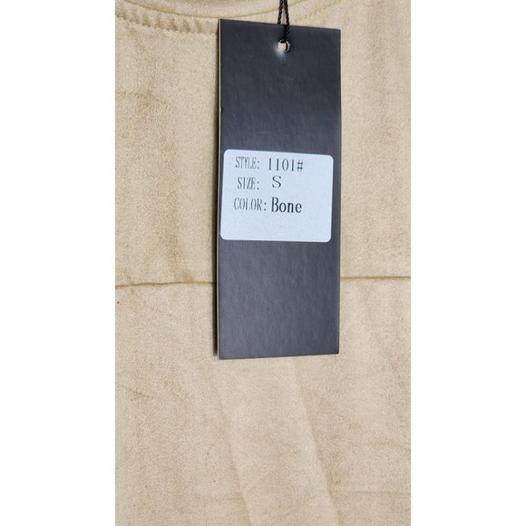 Gold Leaf Small Crew Neck Designer Shirt - Men's Soft Suede Feel Shirt in Bone - Picture 4 of 11